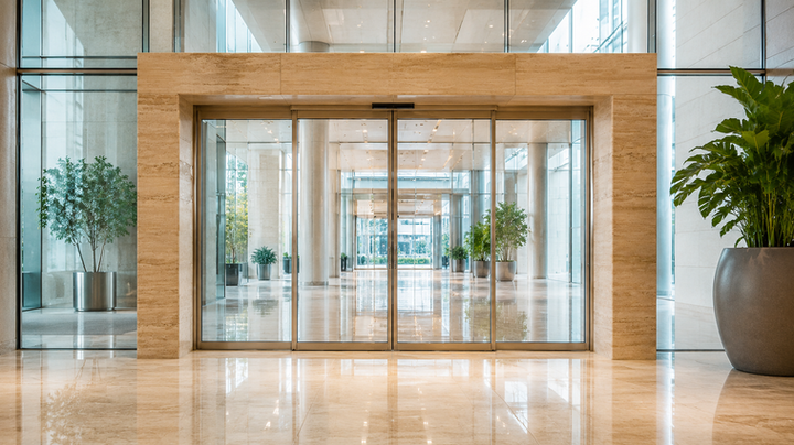 Porta automatica scorrevole in ingresso commerciale