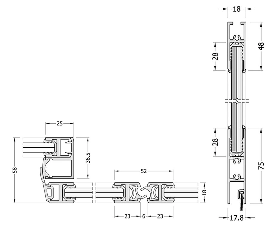 Disegno tecnico LB18 scorrevole