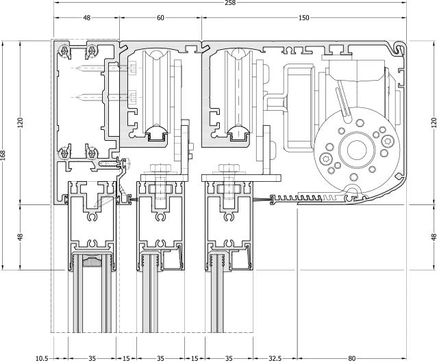 disegno tecnico sezioni di sistema per LB35
