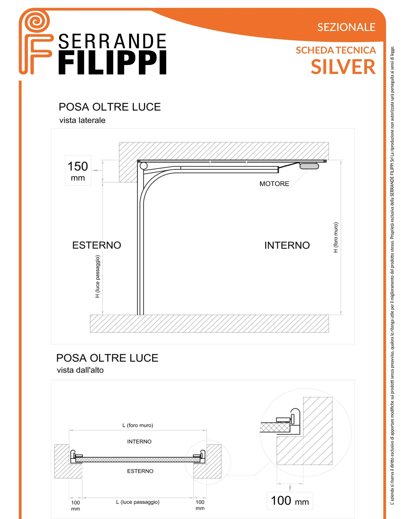 Ingombri e configurazioni · SILVER MULTIRIGHE