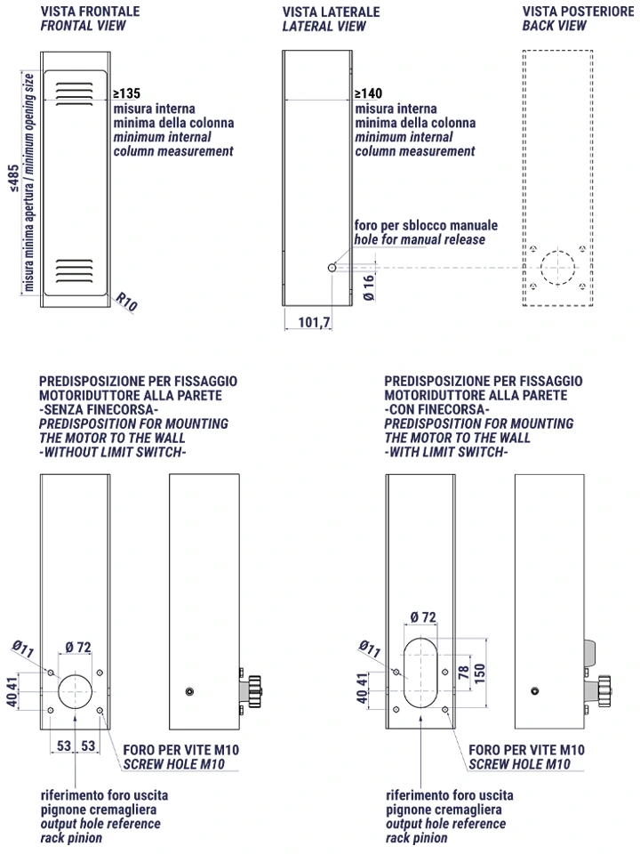 Predisposizioni all`installazione standard