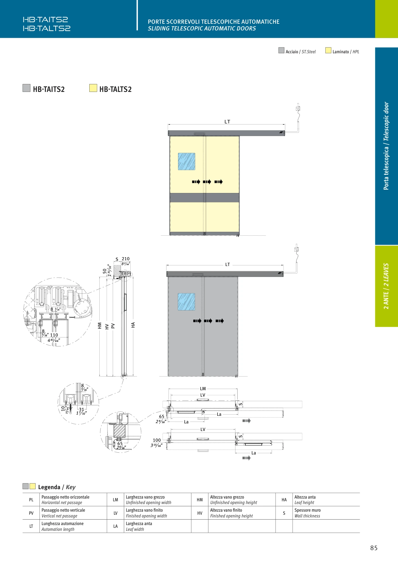 Porta telescopica HB-TAITS2 / HB-TALTS2
